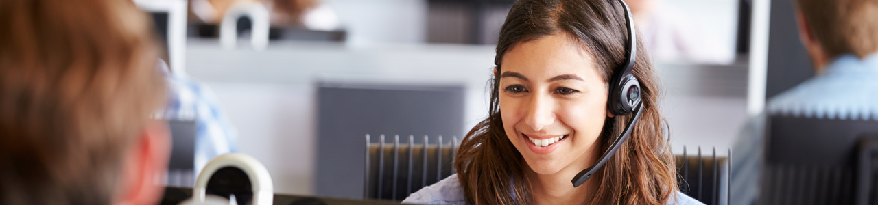 Person on telephone call centre