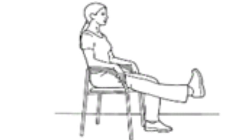 icon person sitting down with leg straight outwards