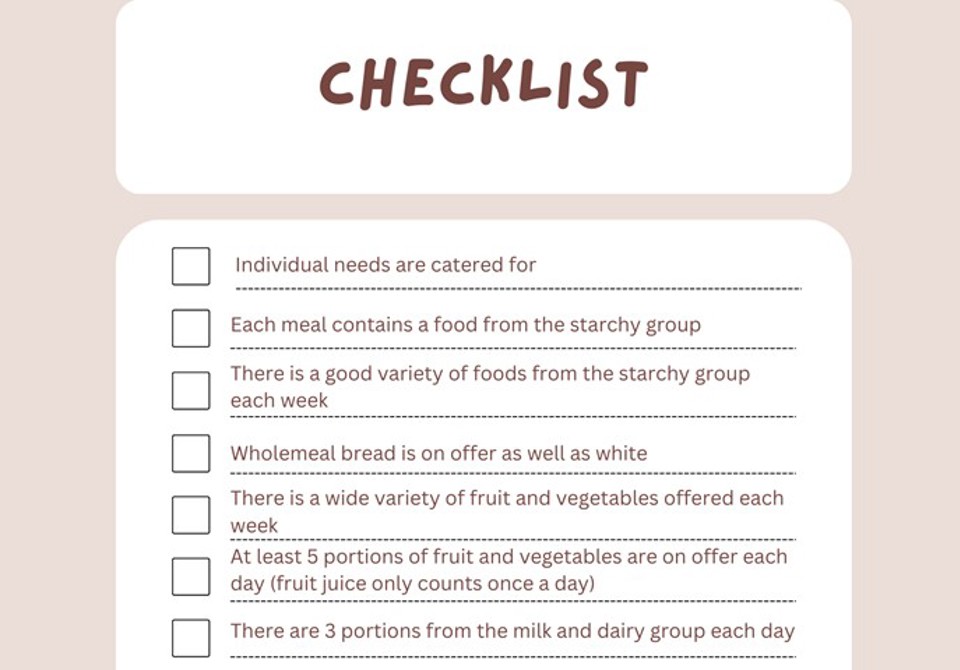 menu checklist