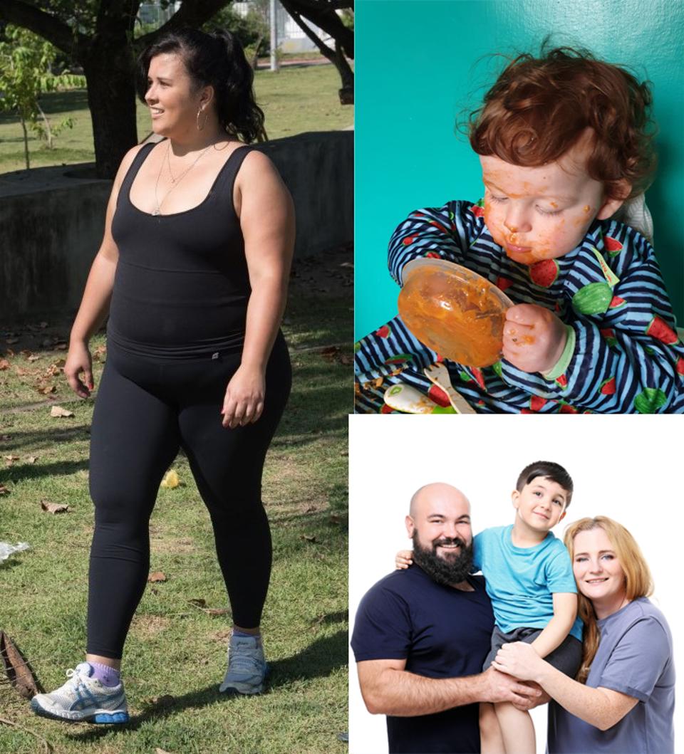 Woman, toddler, family