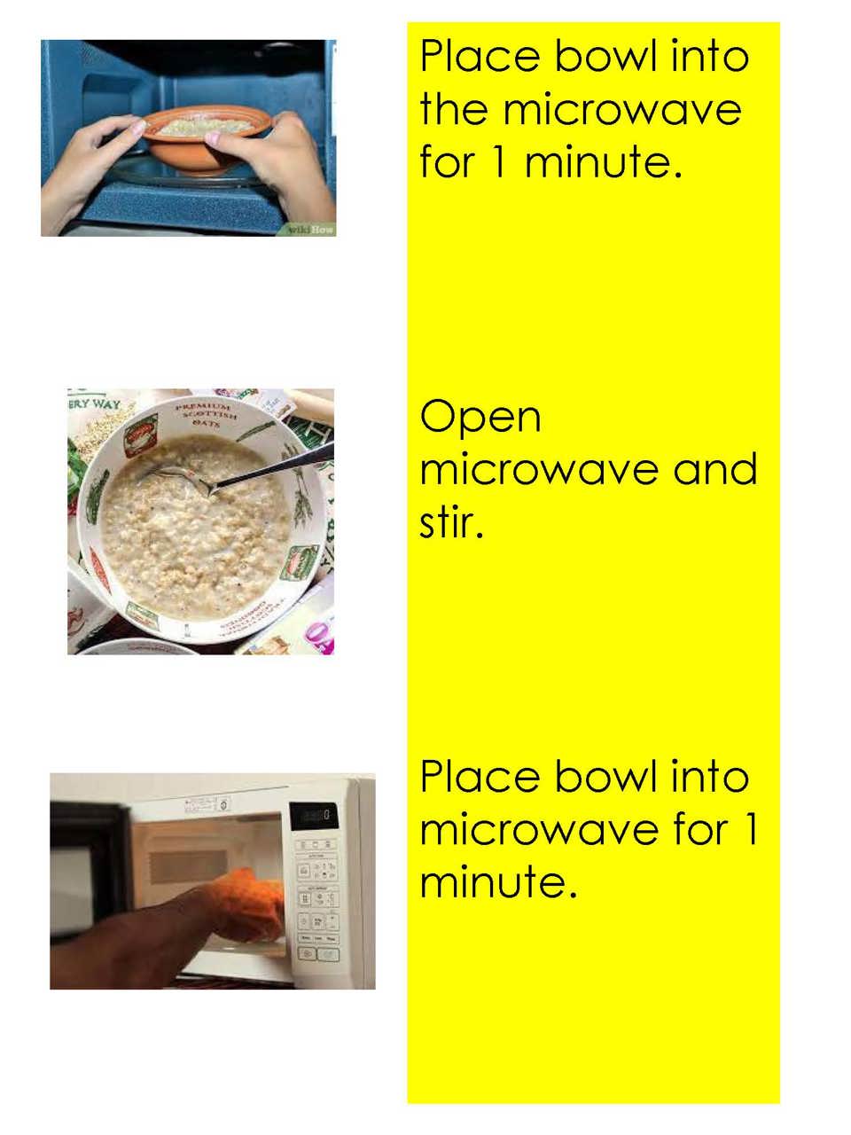 Making porridge in a microwave steps