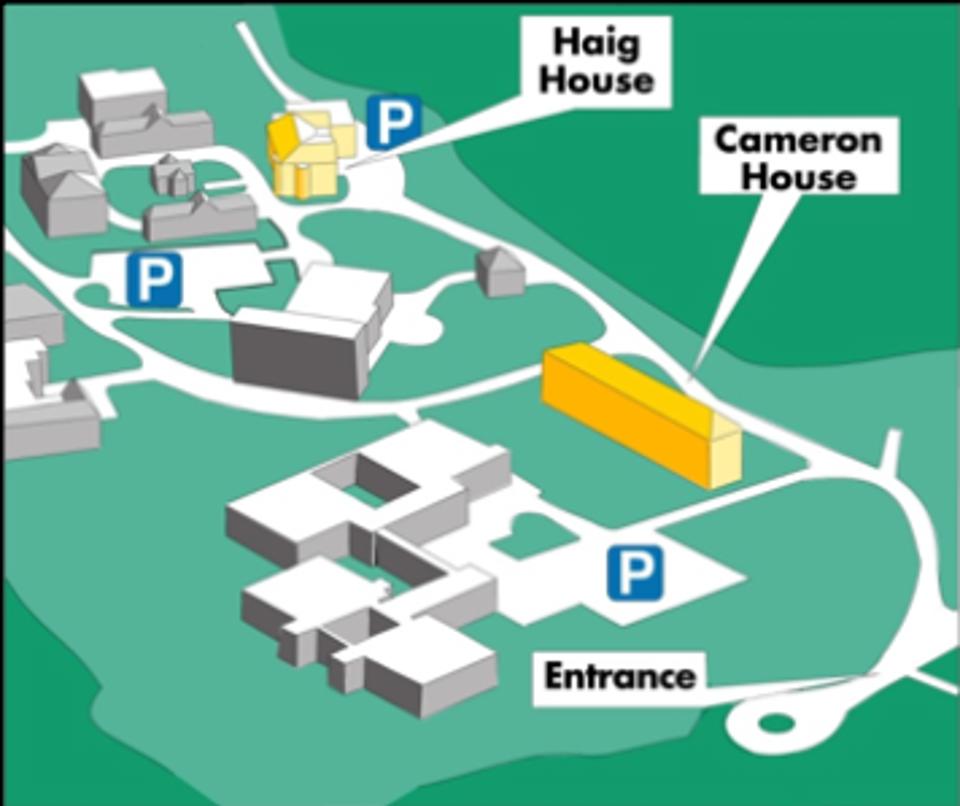 location map of cameron house and haig house 