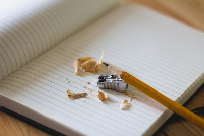 pencil being sharpened