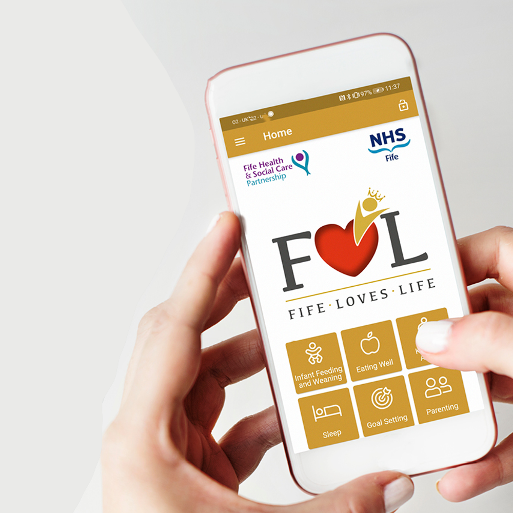 Fife loves life app on mobile phone