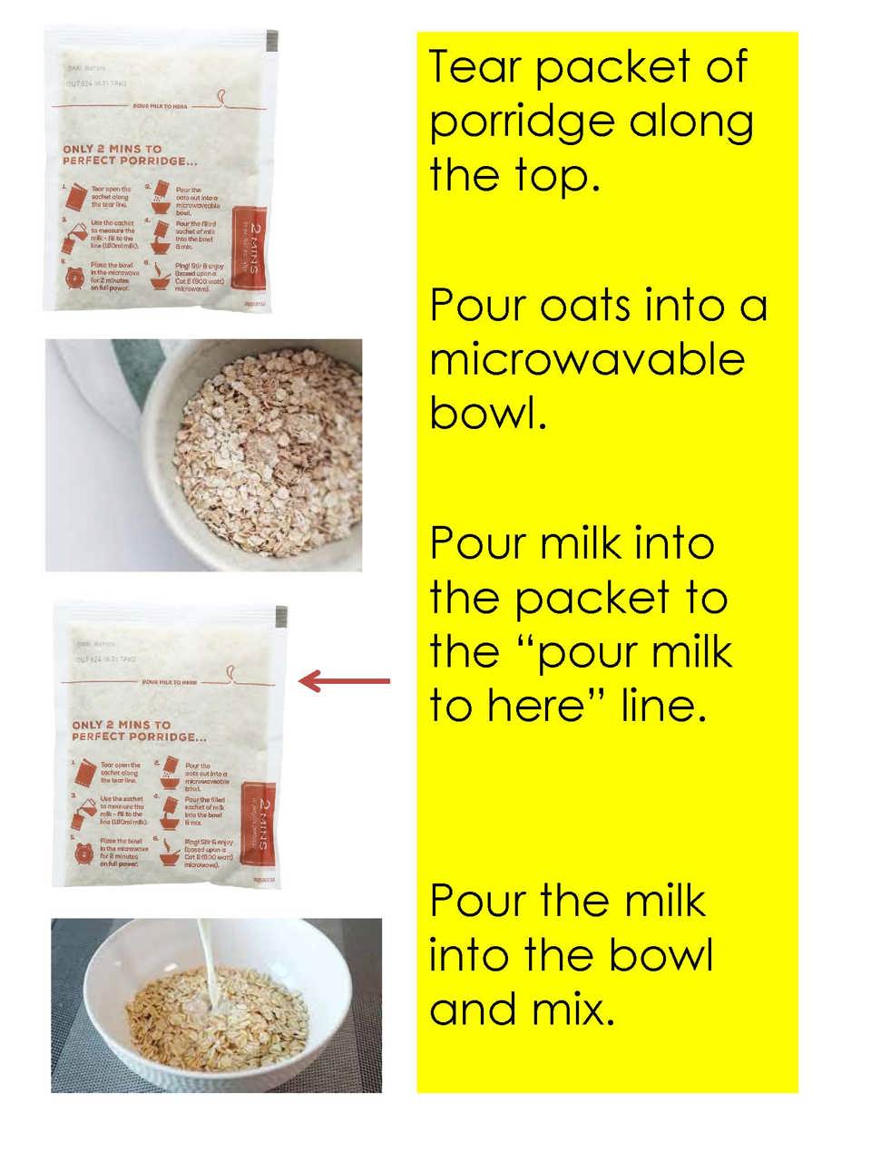 Making porridge in a microwave steps