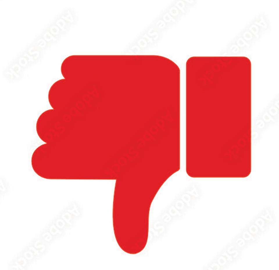 Red thumbs down